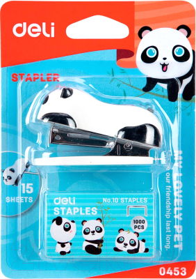 Изображение товара Степлер Deli Панда / 0453 (черный/белый)