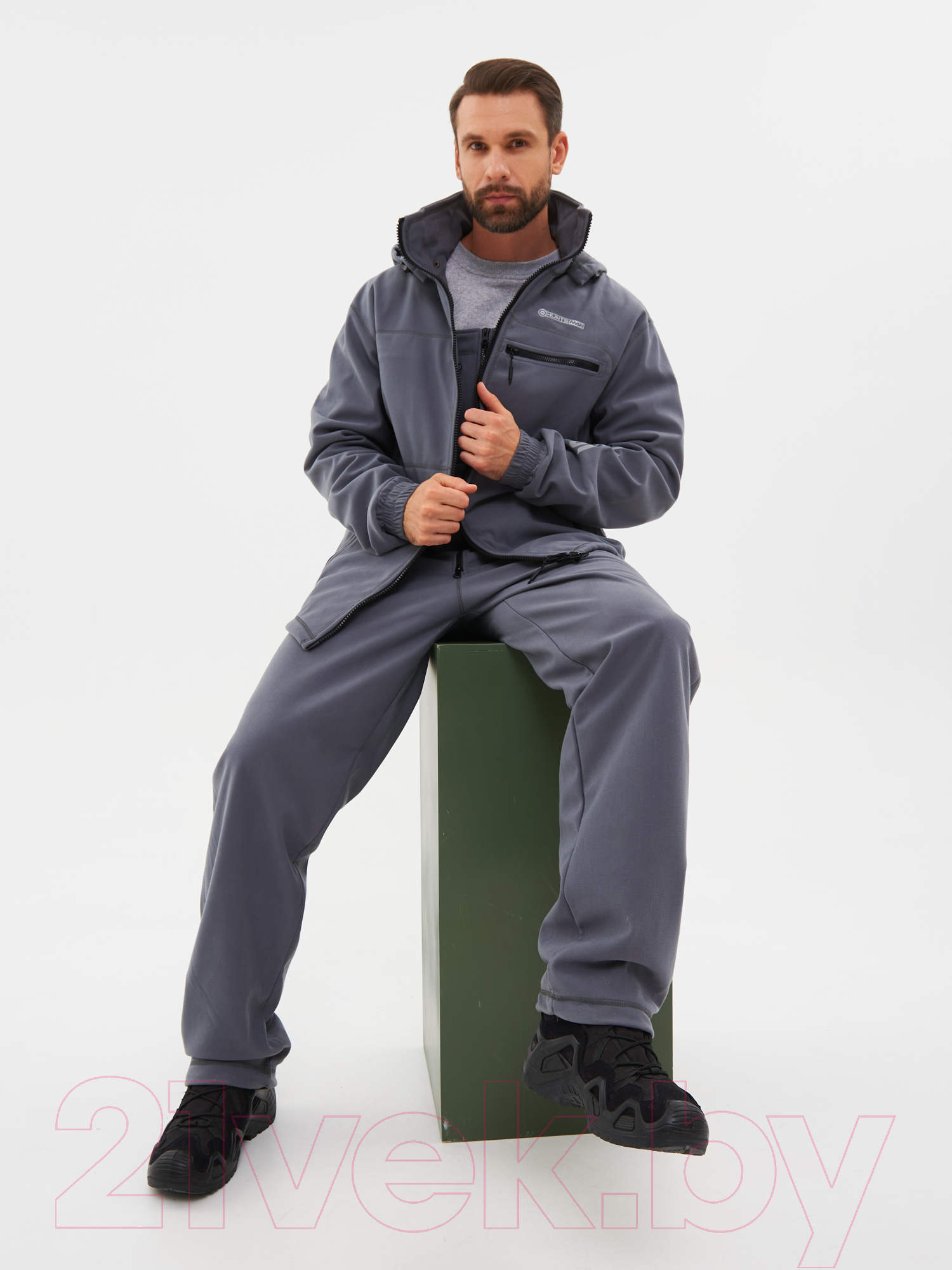 Костюм для охоты и рыбалки Huntsman Никс Люкс -5°C Alova Windblock Серый (р-р 52-54/182-188) — фото 2