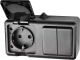 Блок выключатель+розетка Tokov Electric ОП Dita / TKL-DT-V2RZ-C14-IP54 - 