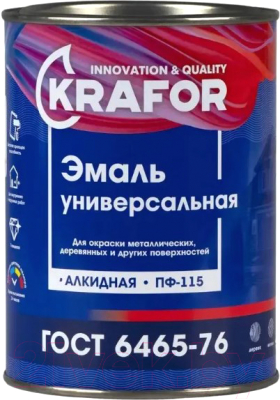 Эмаль Krafor ПФ-115 (400г, серый)