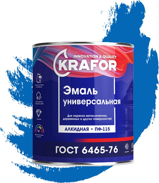 Эмаль Krafor ПФ-115 (400г, синий)