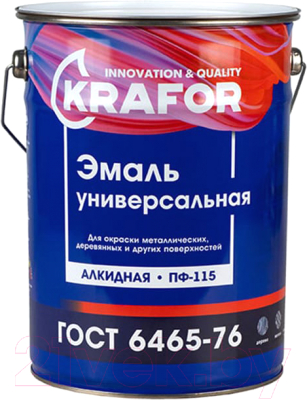 Эмаль Krafor ПФ-115 (5кг, белый)