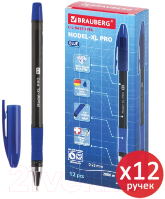Набор шариковых ручек Brauberg Model-XL Pro / 880182 (12шт, синий)