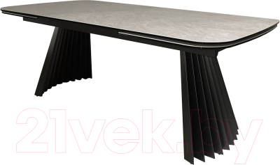 Обеденный стол M-City Astrid 200 / 626M05475 (TL-102 бежевый мрамор/испанская керамика/темно-серый каркас)