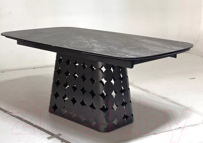 Обеденный стол M-City Magnus 180 / 626M05459 (KL-80 серый мрамор/итальянская керамика/темно-серый каркас)