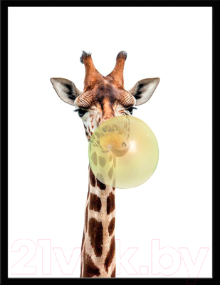 Картина Мирам Животные со жвачкой. Жираф / 230402101 (30х40, в раме)