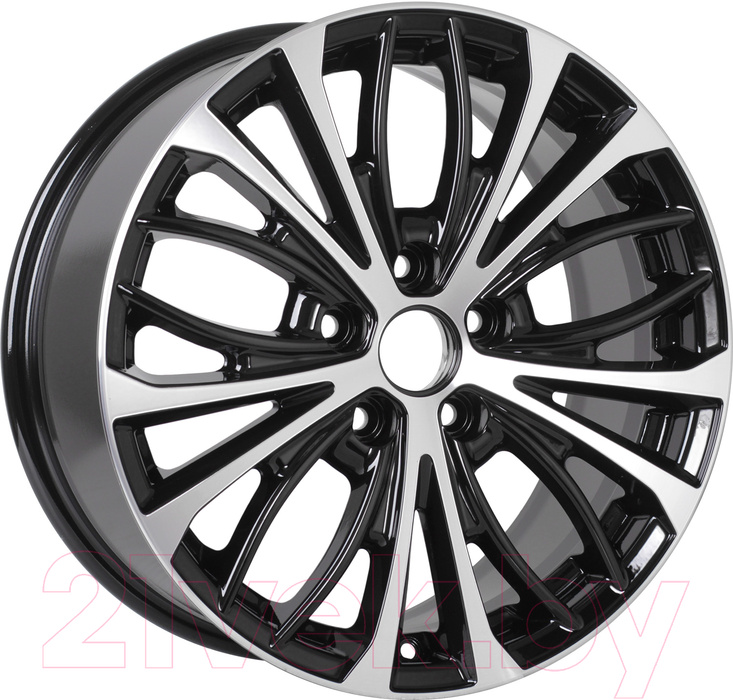 Литой диск KDW KD1723 Hyundai i40 17x7.5" 5x114.3 DIA 67.1мм ET 46мм (Black Front Polished)