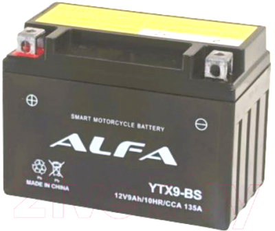 Мотоаккумулятор ALFA battery YTX9-BS / EB9-4