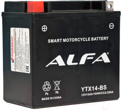 Мотоаккумулятор ALFA battery YTX14-BS / EB14C-4