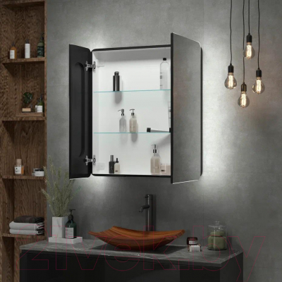 Шкаф с зеркалом для ванной Континент Eltoro Led 76x85