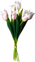 Искусственный букет Lefard Тюльпаны / 535-344 (кремово-розовый) - 