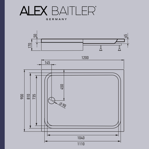 Купить Душевой поддон Alex Baitler AB12917H-1 в Барановичах