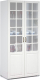Шкаф с витриной Империал Лацио 2д (бронза/белое дерево) - 