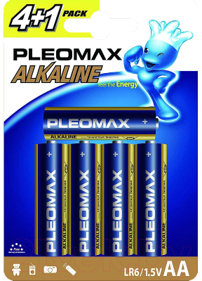 Комплект батареек Pleomax LR6 BL-4+1