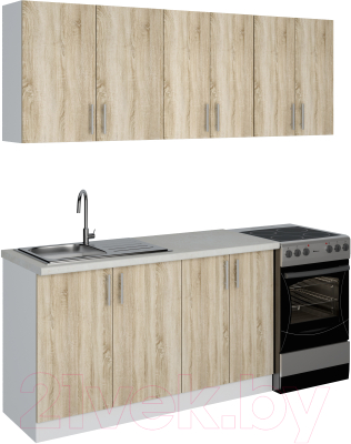 Шкаф-стол кухонный Doma Орса 600x600x850 (белый/дуб сонома)