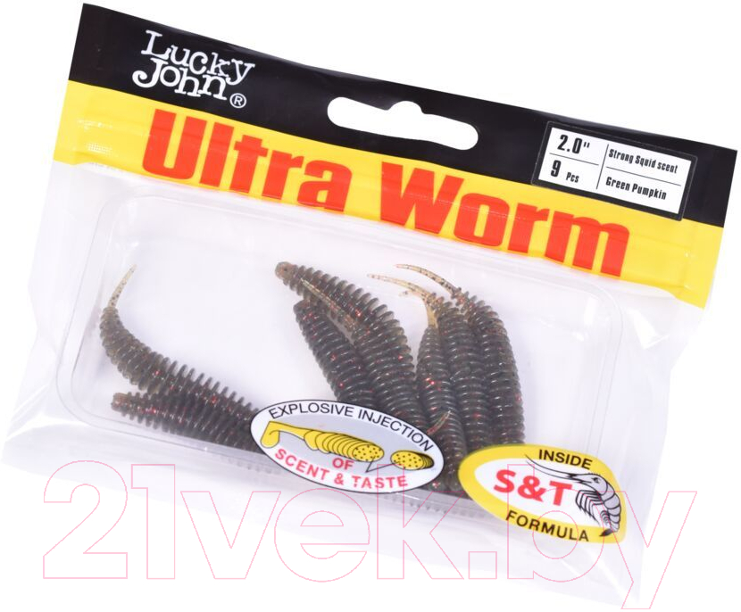 Мягкая приманка Lucky John Pro Series Ultraworm / 140197-PA03 (20шт) — фото 3