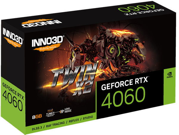 Видеокарта Inno3D GeForce RTX 4060 Twin X2 8GB (N40602-08D6-173051N)