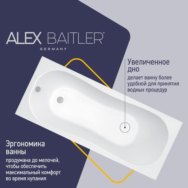 Купить Ванна акриловая Alex Baitler Victoria 170x70  
