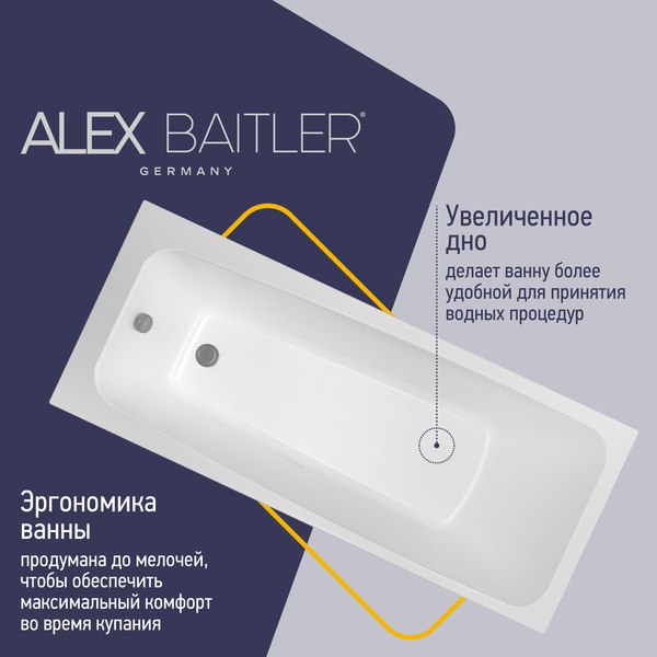 Купить Ванна акриловая Alex Baitler Ontario 150x70 в Молодечно