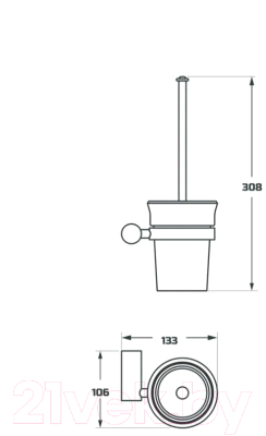 Ершик для унитаза Maxonor Pure Life PL2610 (золото матовое)