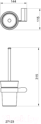 Ершик для унитаза Maxonor Pure Life PL2510 (бронза глянцевая)