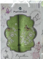 Набор полотенец Merzuka Papillon / 10169 (2шт, в коробке, зеленый) - 