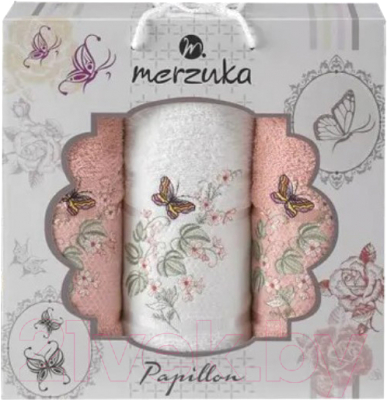 Набор полотенец Merzuka Papillon / 10170 (3шт, в коробке, персиковый)