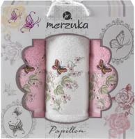 Набор полотенец Merzuka Papillon / 10170 (3шт, в коробке, розовый) - 