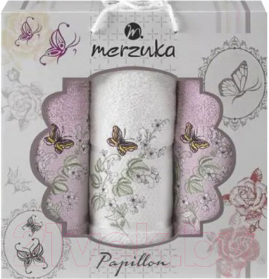 Набор полотенец Merzuka Papillon / 10170 (3шт, в коробке, сиреневый)