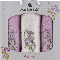 Набор полотенец Merzuka Avone / 10539 (3шт, в коробке, сиреневый) - 