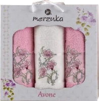 Набор полотенец Merzuka Avone / 10539 (3шт, в коробке, розовый) - 