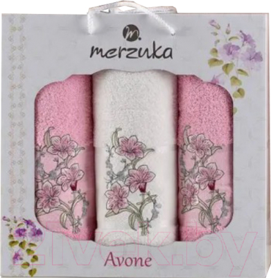 Набор полотенец Merzuka Avone / 10539 (3шт, в коробке, розовый)