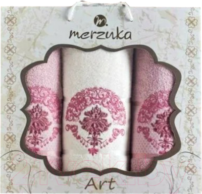 Набор полотенец Merzuka Art / 10674 (3шт, в коробке, светло-розовый)