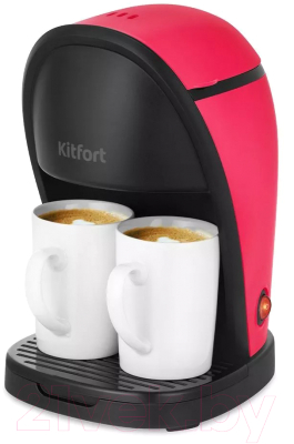 Капельная кофеварка Kitfort KT-7188-1 (черный/малиновый)