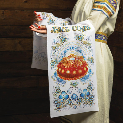 

Полотенце, Рушник. Хлеб-соль. Голубой / 1161718