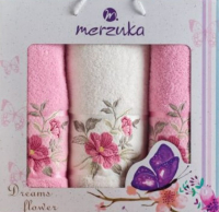 Набор полотенец Merzuka Dreams Flower / 10677 (3шт, в коробке, розовый) - 