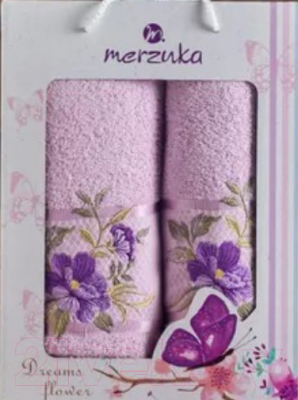 Набор полотенец Merzuka Dreams Flower / 10678 (2шт, в коробке, сиреневый)