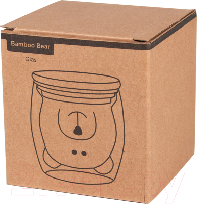 Стакан для горячих напитков Inspirion Bamboo Bear / 56-0304508 (прозрачный/коричневый)