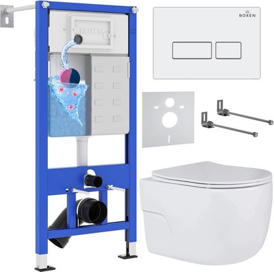 

Унитаз подвесной с инсталляцией, StounFix Slim 576390