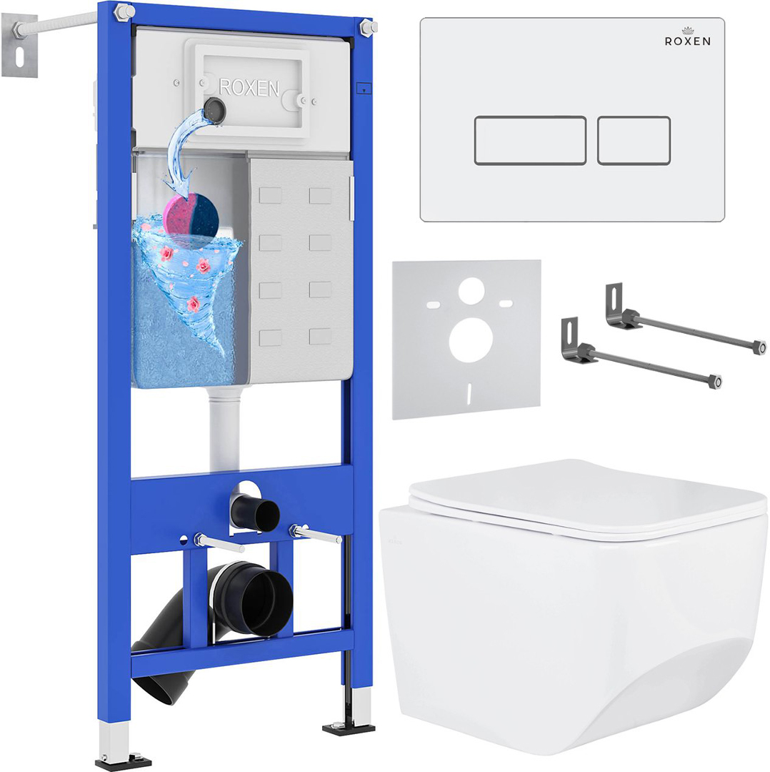 Инсталляция с унитазом подвесным Roxen StounFix Dual Fresh 577353