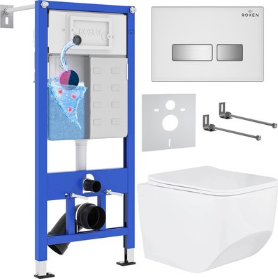 

Унитаз подвесной с инсталляцией, StounFix Dual Fresh 639404