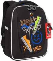 Школьный рюкзак Grizzly RAf-493-3 (черный) - 