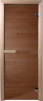 Стеклянная дверь для бани/сауны Doorwood 180х70 (бронза, коробка хвоя) - 