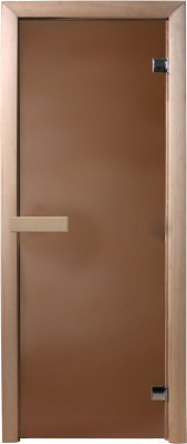 Стеклянная дверь для бани/сауны Doorwood 180х70 (бронза матовая, коробка хвоя)