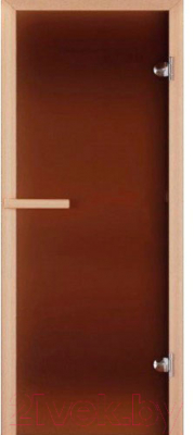 Стеклянная дверь для бани/сауны Doorwood 190х70 (бронза матовая, коробка хвоя)