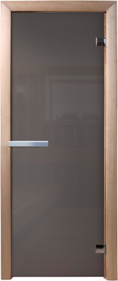Стеклянная дверь для бани/сауны Doorwood 190х70 (графит, коробка хвоя)