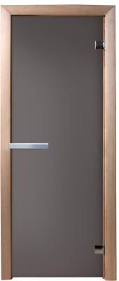 Стеклянная дверь для бани/сауны Doorwood 190х70 (графит матовый, коробка хвоя)