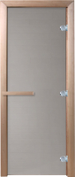 Стеклянная дверь для бани/сауны Doorwood Теплое утро 190х80 (сатин, коробка листва) - 