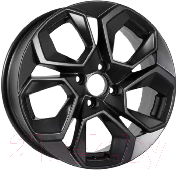Литой диск KDW KD1620 16x6.5" 5x112мм DIA 57.1мм ET 45мм Matt Black Painted