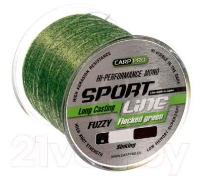 Леска монофильная Carp Pro Sport Line Flecked Green 1000M / CP2410-0351 (0.351мм)